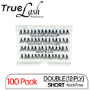 TrueLash Knot-Free Eyelash Extensions | 12-Ply, Double | 100-Pack