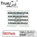 TrueLash Knot-Free Eyelash Extensions | 15-Ply, Triple | 100-Pack
