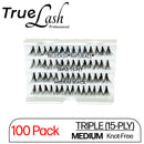 TrueLash Knot-Free Eyelash Extensions | 15-Ply, Triple | 100-Pack