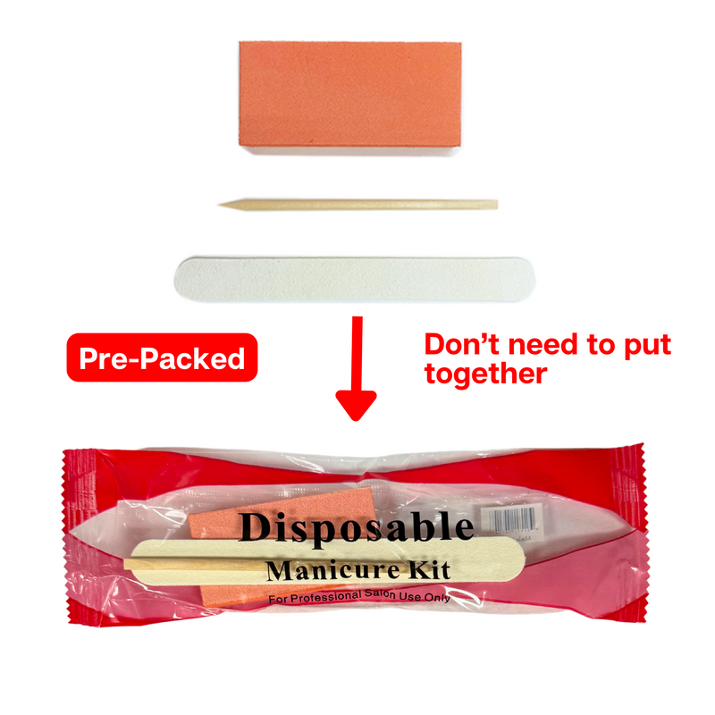 Disposable Manicure Kit LUNI | 3 Piece Set [Pre-Packaged]
