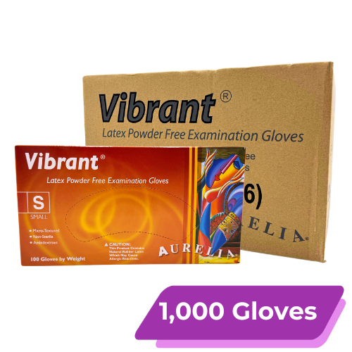 Vibrant Latex Gloves, Powder-Free | Size: S (1,000 PCS) - [LIMIT 3]