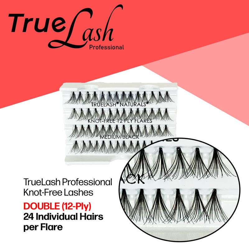 TrueLash Knot-Free Eyelash Extensions | 12-Ply, Double | 100-Pack
