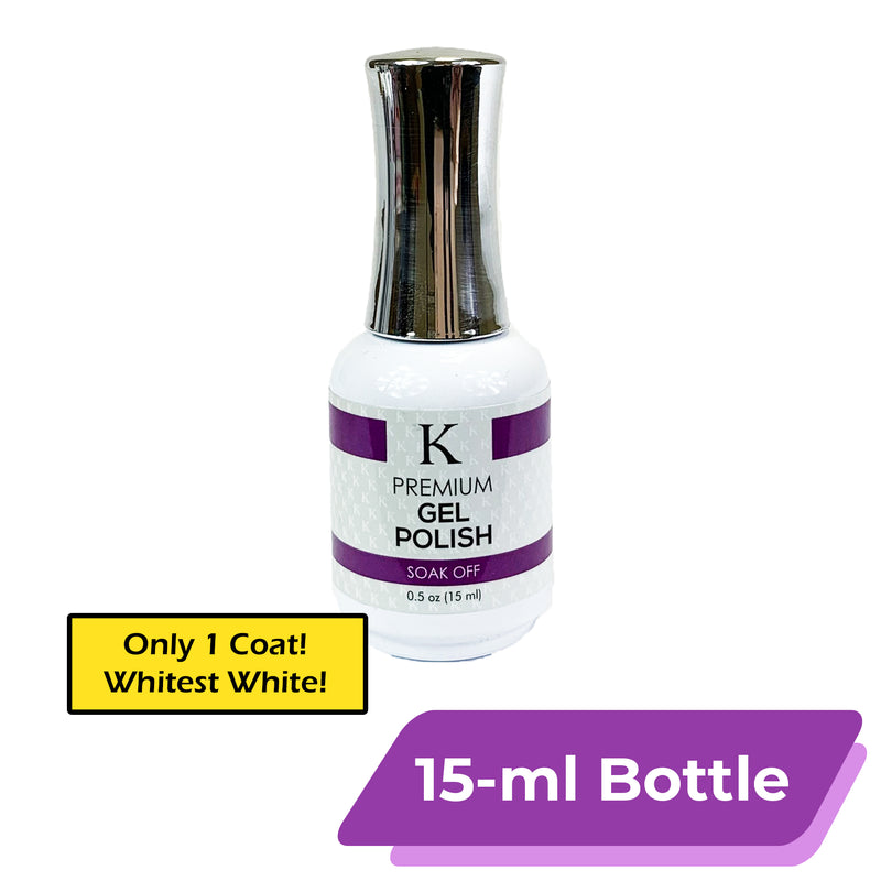 K Premium White Gel Polish | 15-ml Bottle