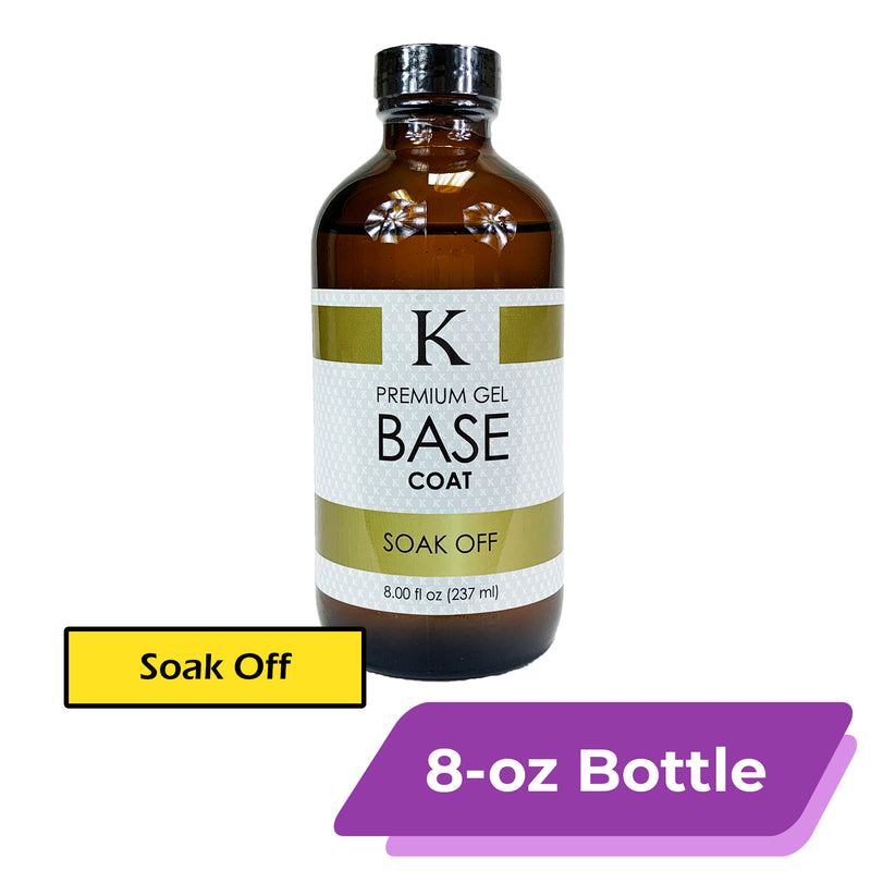 K Premium Gel Base Coat | Soak Off [8-oz Bottle]