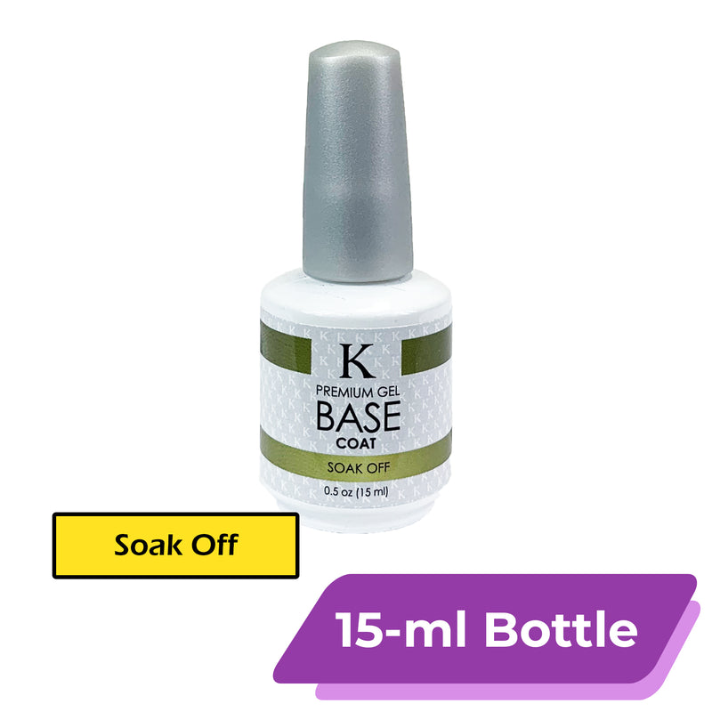 K Premium Gel Base Coat | Soak Off [15-ml Bottle]