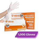 Shield Latex Gloves, Powder-Free | Size: M (1,000 PCS)