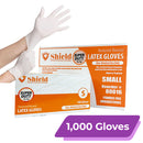 Shield Latex Gloves, Powder-Free | Size: S (1,000 PCS)