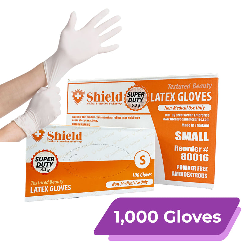 Shield Latex Gloves, Powder-Free | Size: S (1,000 PCS) - [LIMIT 5]