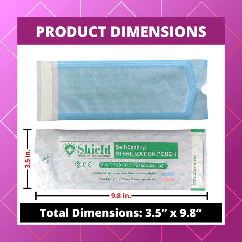 Sterilization Pouch with Self-Sealing Strip | Size: 9.8" x 3.5" - [LIMIT 2]