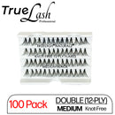 TrueLash Knot-Free Eyelash Extensions | 12-Ply, Double | 100-Pack