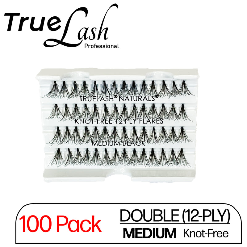 TrueLash Knot-Free Eyelash Extensions | 12-Ply, Double | 100-Pack