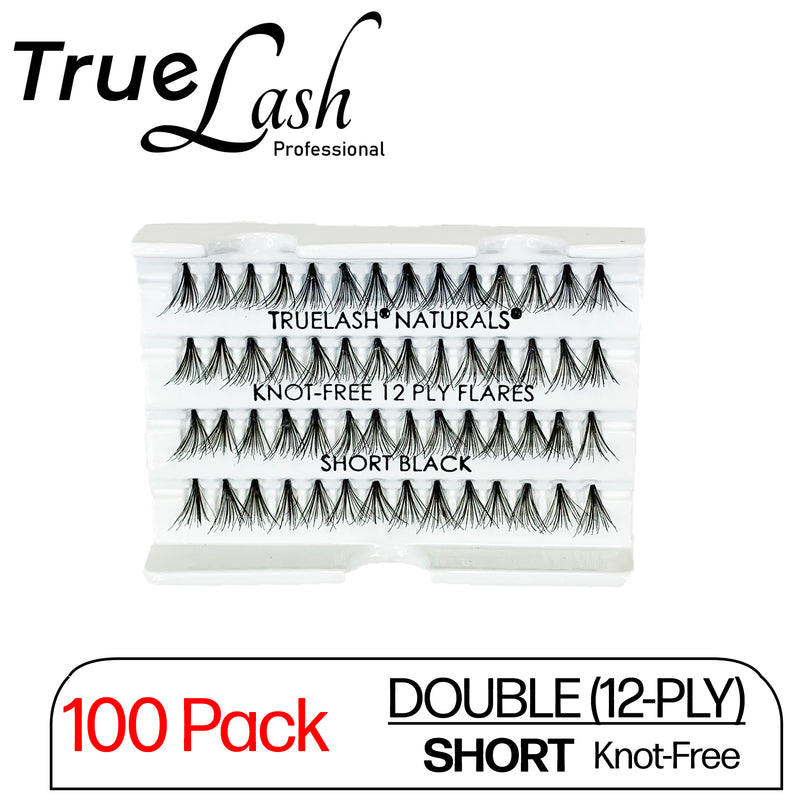 TrueLash Knot-Free Eyelash Extensions | 12-Ply, Double | 100-Pack