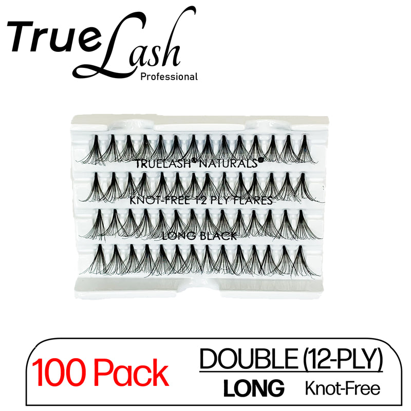 TrueLash Knot-Free Eyelash Extensions | 12-Ply, Double | 100-Pack