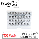 TrueLash Knot-Free Eyelash Extensions | 7-Ply, Single | 100-Pack