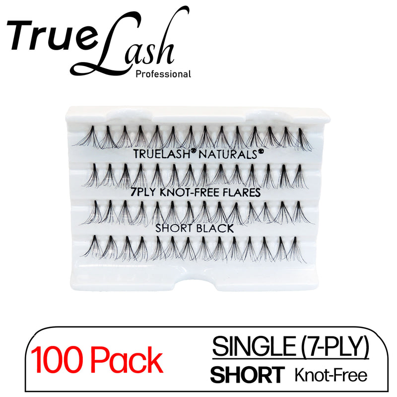 TrueLash Knot-Free Eyelash Extensions | 7-Ply, Single | 100-Pack