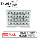 TrueLash Knot-Free Eyelash Extensions | 7-Ply, Single | 100-Pack