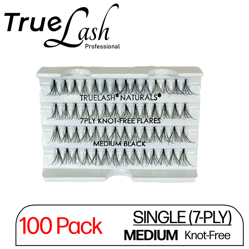 TrueLash Knot-Free Eyelash Extensions | 7-Ply, Single | 100-Pack